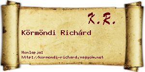 Körmöndi Richárd névjegykártya